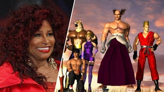 Split image with Chaka Khan and the main cast of Tekken 2.