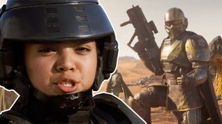 Collage of troops from Starship Troopers and Helldivers 2